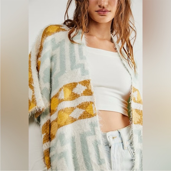 Free People Kimono Diamondback Cozy Sweater - Picture 2 of 6